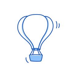 Hot Air Balloon Doodle Vector Images Over