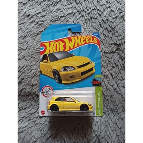 Hot Wheels Honda Civic Type R EK9 Yellow Shopee Malaysia
