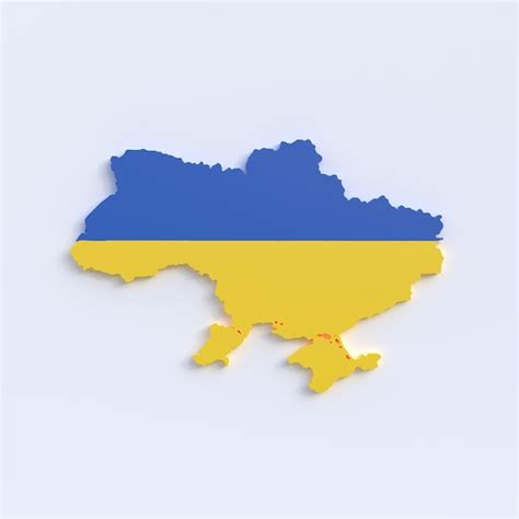 Premium Photo Ukraine Map With Colors Of Ukrainian Flag Isolated On