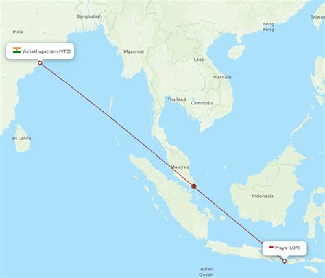 All Flight Routes From Praya To Vishakhapatnam Lop To Vtz Flight Routes