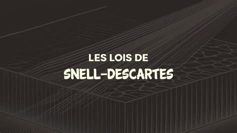 Les lois de Snell Descartes Réfraction et Réflexion de la Lumière