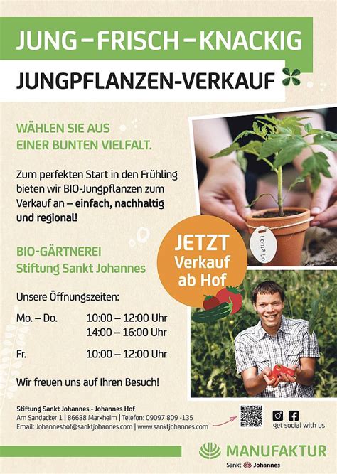 BIO JUNGPFLANZENVERKAUF Sankt Johannes Stiftung