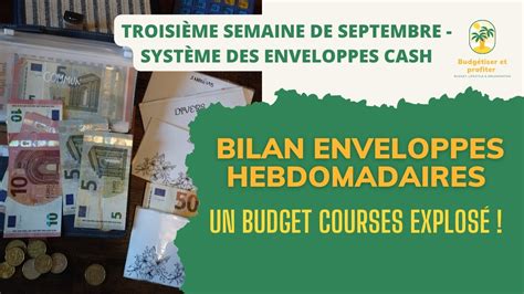 BILAN ÉCONOMIES SEMAINE 3 MOIS DE SEPTEMBRE MÉTHODE DES ENVELOPPES