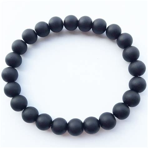 10pcs Men Bracelet Black Lava Energy Matte Stone Beads Buddha Bracelet