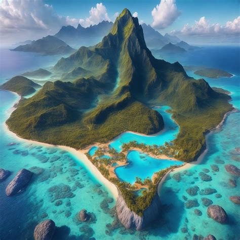 Premium Photo | Photo of an isolated island surrounded by the vast ocean