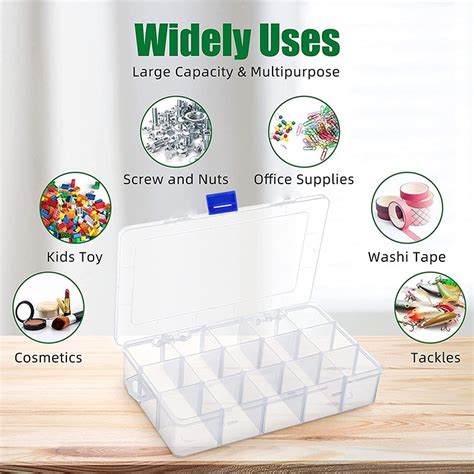 15 Grid Transparent Plastic Box Detachable Sorting Box Finishing