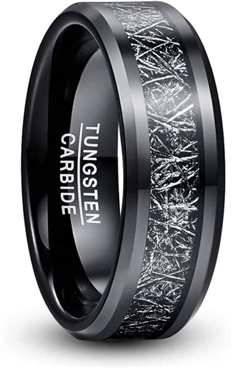 Tungstory Anneaux Pour Hommes Bague En Carbure De Tungst Ne Plaqu Noir