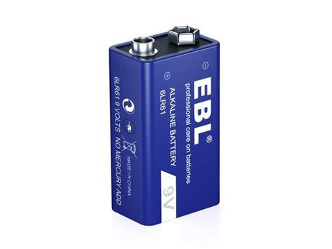 EBL 9V 6LR61 Alkaline Battery 9 Volt 6LR61 Batteries Ultra Long Lasting