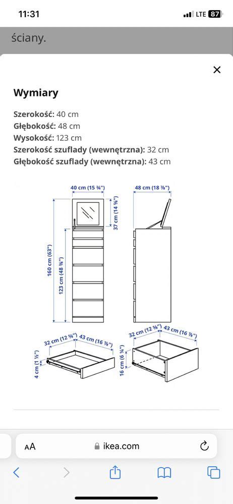 Komoda Malm Szuflad Lustro Katowice Osiedle Paderewskiego Muchowiec