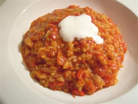 Rotes Paprika Risotto Rezept Mit Bild Kochbar De