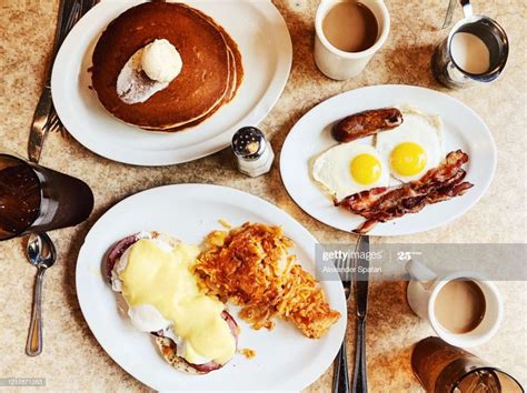 Breakfast At Traditional American Diner Usa