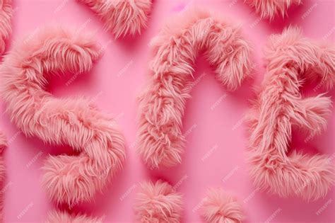 Premium Photo Pink Fur Alphabet Furry Symbols Isolated