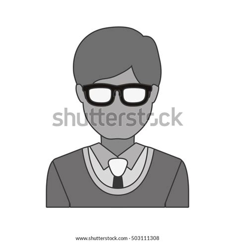 Silhouette Half Body Man Formal Suit Stock Vector Royalty Free