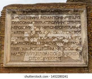 Latin Inscriptions Ancient Roman Archaeological Site Stock Photo ...