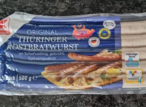 Original Th Ringer Rostbratwurst K Classic Kal Rie Kj A Nutri N