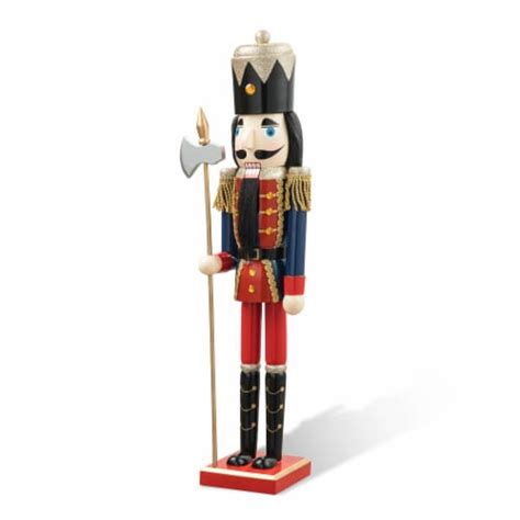 Glitzhome 24 Inch Tall Wooden Christmas Soldier Nutcracker, Set of One - Kroger