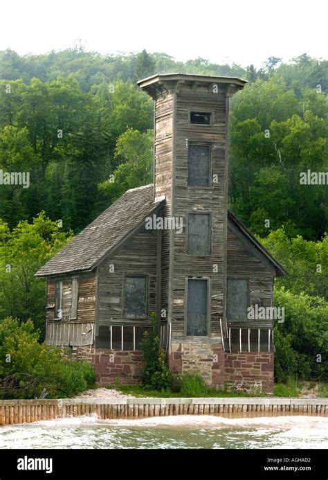 The Old Wood Lighthouse At Pictured Rocks National Lakeshore At