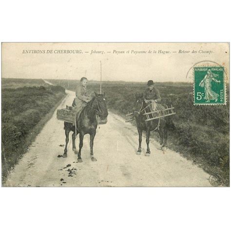 Carte Postale Ancienne 50 JOBOURG Retour Des Champs Paysan Et Paysanne