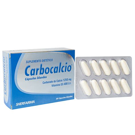 Carbocalcio Caja X Capsulas Carbonato De Calcio Vitamina D Sherfarma