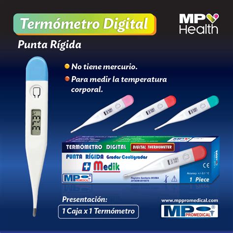 Termómetro Digital Rígido caja x 1 unidad MP Promedical