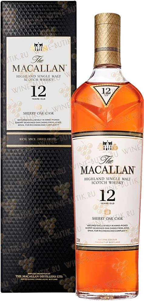 Виски односолодовый The Macallan 12 years Sherry Oak gift box The ...
