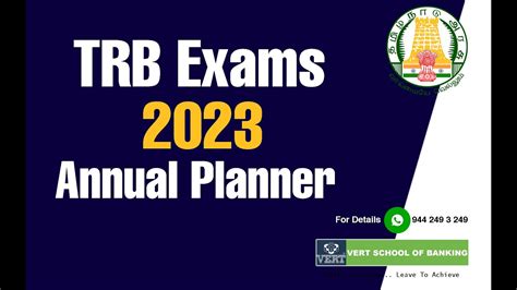 Trb Annual Planner Trb Exams In Vacancies Notification