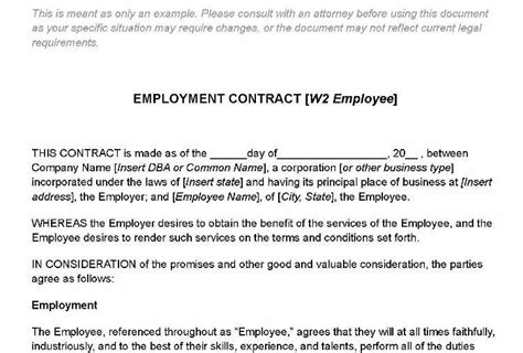 Employment Agreement Template | Free Agreement Templates