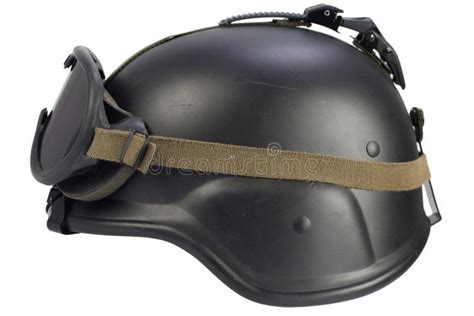 Us Army Kevlar Helmet With Protective Goggles Stock Image Image Of