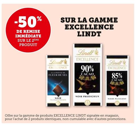 Promo Lindt De Remise Imm Diate Sur Le Me Produit Sur La Gamme