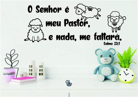 Adesivo De Parede Salmo 23 Ovelhas O Senhor É Meu Pastor Colakoala