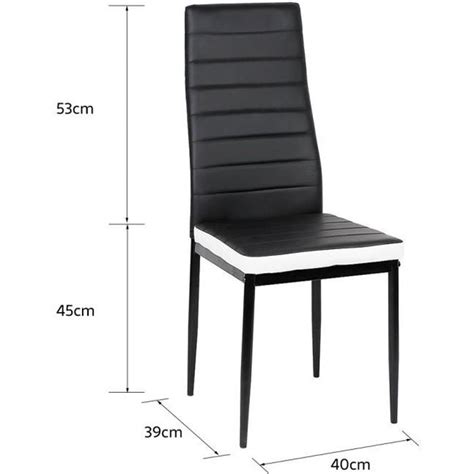 Lot de 4 chaises de salle à manger DIANWAA Noir Pieds en métal