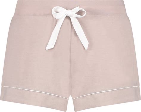 Hunkem Ller Dames Nachtmode Shorts Jersey Essential Beige Maat Xs