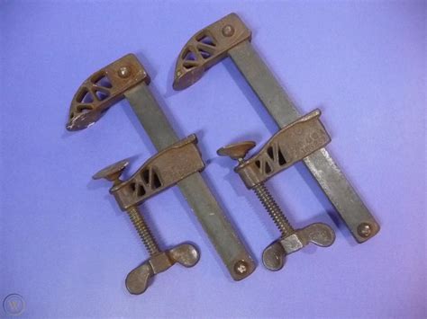 2 Vintage C T Co 6 Heavy Duty Bar Clamps Hargrave Ctco 498 A 498 B