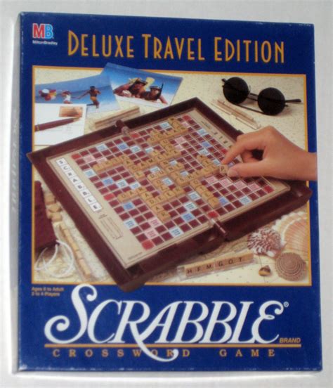 SOLD Deluxe Travel Edition Scrabble Game 1990 Mini Wooden Tiles Milton