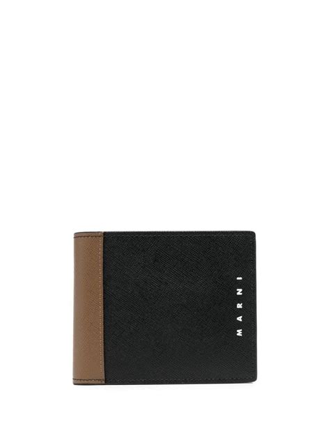 Marni Color Block Bifold Wallet Brown Editorialist