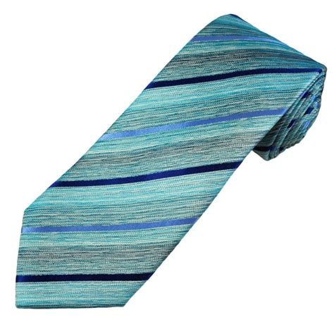 Tresanti Celeste Shades Of Blue Striped Men S Silk Designer Tie From