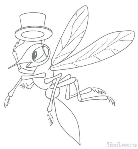 Детская раскраска Комарик