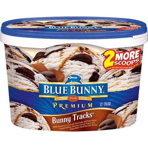 Blue Bunny Bunny Tracks Premium Ice Cream Qt Tub Other Sun