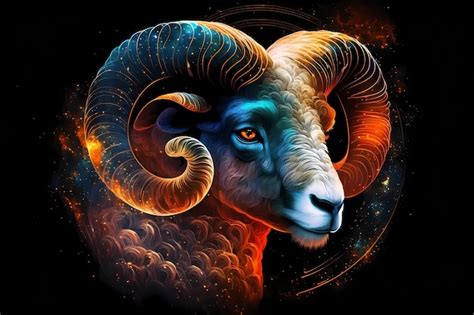 Premium Ai Image Aries Magical Zodiac Sign Astrology Generative Ai Design