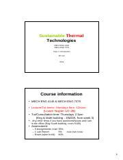 STT Full Lecture Notes 2019 Pdf Sustainable Thermal Technologies