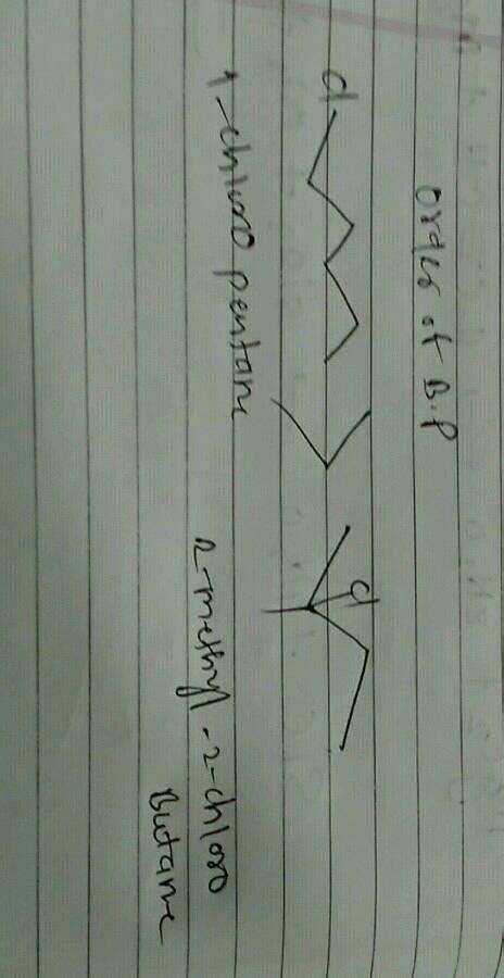 Which will have a higher boiling point? 1-Chloropentane or 2-methyl-2 ...