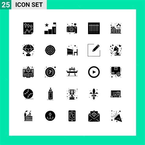 Vector Hd Png Images Set Of Vector Solid Glyphs On Grid For