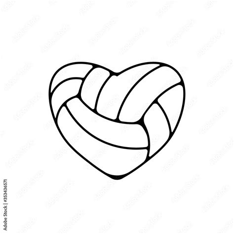 Volleyball Svg With Heart Vector Clipart Sports Svg Cut Clip Art