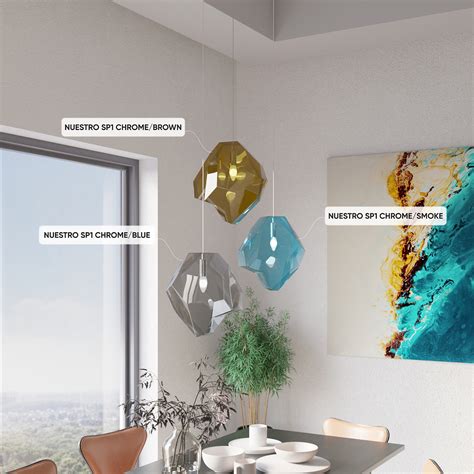 Светильник подвесной Crystal Lux NUESTRO SP1 CHROME/BROWN | Сrystal Lux