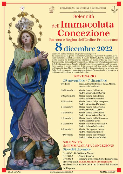 Solennità dell Immacolata Concezione 8 dicembre 2022 Convento SS