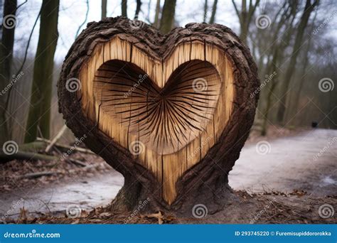 Heart Carved On A Tree Trunk Stock Illustration Illustration Of Birch