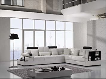 Modern White Leather Sectional Sofa – lanzhome.com