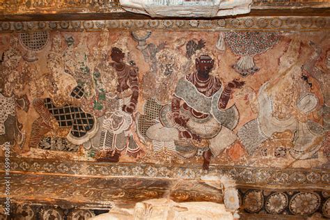 Mural Painting Depicting Legends From The Ramayana Mahabharata And