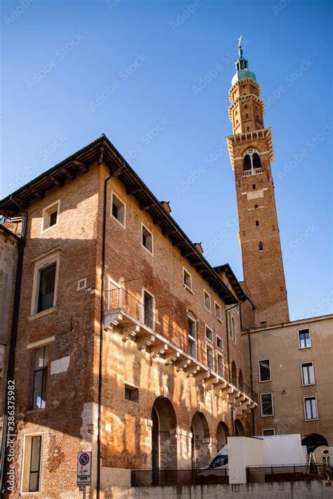 Clock Tower Torre Bissara Of The Basilica Palladiana In Piazza Dei