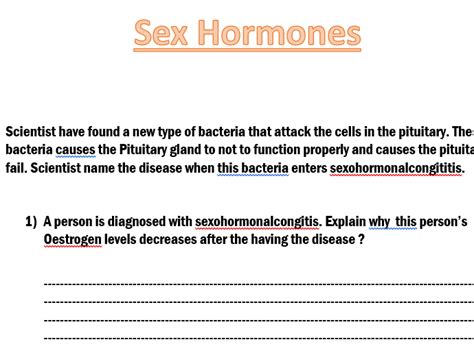 Sex Hormones Questions Teaching Resources